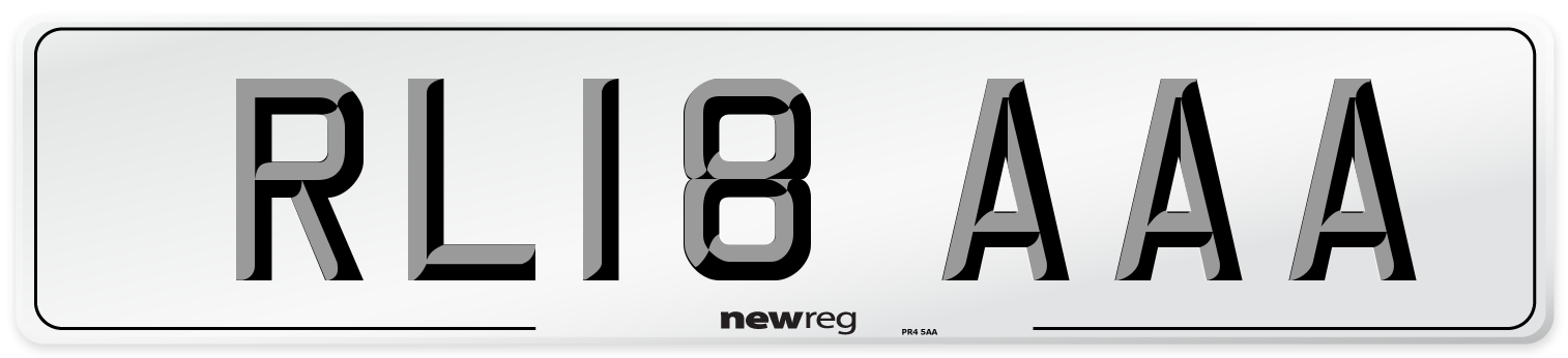 RL18 AAA Number Plate from New Reg
